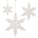 Bring timeless elegance to your holiday décor with this natural-looking white wood snowflake ornament. Featuring an ornate, intricately carved design, it captures the delicate beauty of winter's most iconic symbol. Perfect for hanging on your Christmas tree to add sophisticated charm, or display it on your wall as a stunning seasonal accent. The white finish complements any décor style, making it an ideal gift for those who appreciate refined, classic holiday aesthetics.

Dimensions:

Small:&nbsp;6"H x 5.75