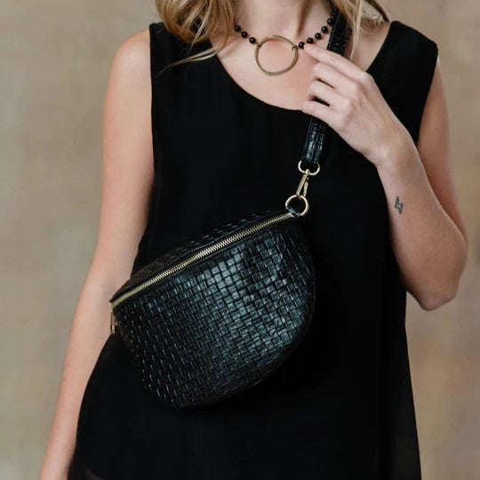 Katerina Woven Leather Sling Bag