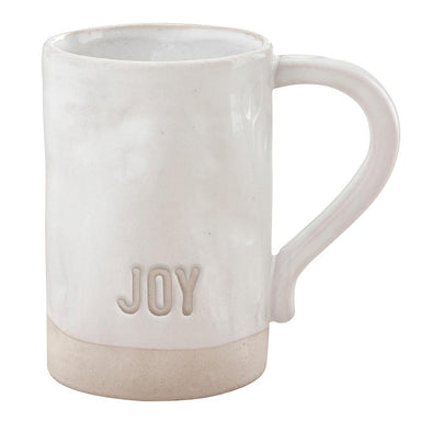 Bring magic and joy to your morning routine with this beautiful ceramic mug! Hand-crafted with care and etched with the word "JOY," it will bring a smile to your face every time you take a sip. A perfect gift for yourself or a loved one!  Dimensions: 3.5" Diameter, 5" High  Care Instructions: Hand wash only