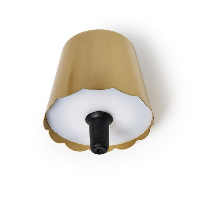 LED Touchable Gold Scalloped Bottle Lampshade w/ Bottle Stopper