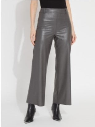 High Waist Vegan Leather Wide Leg Pants