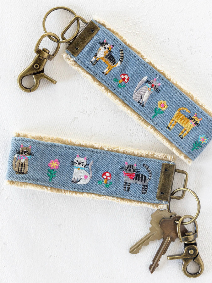 Cat & Dog Embroidered Key Fobs
