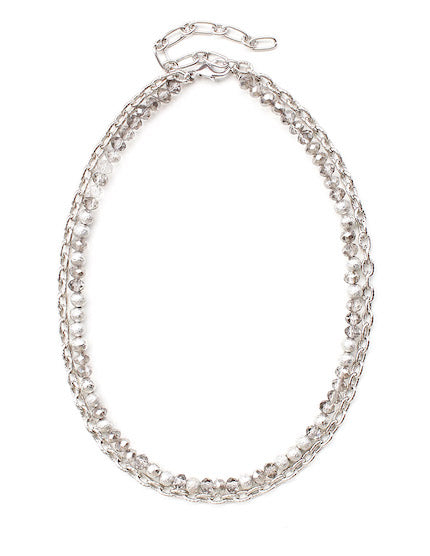 Silver Double Layered Short Necklace