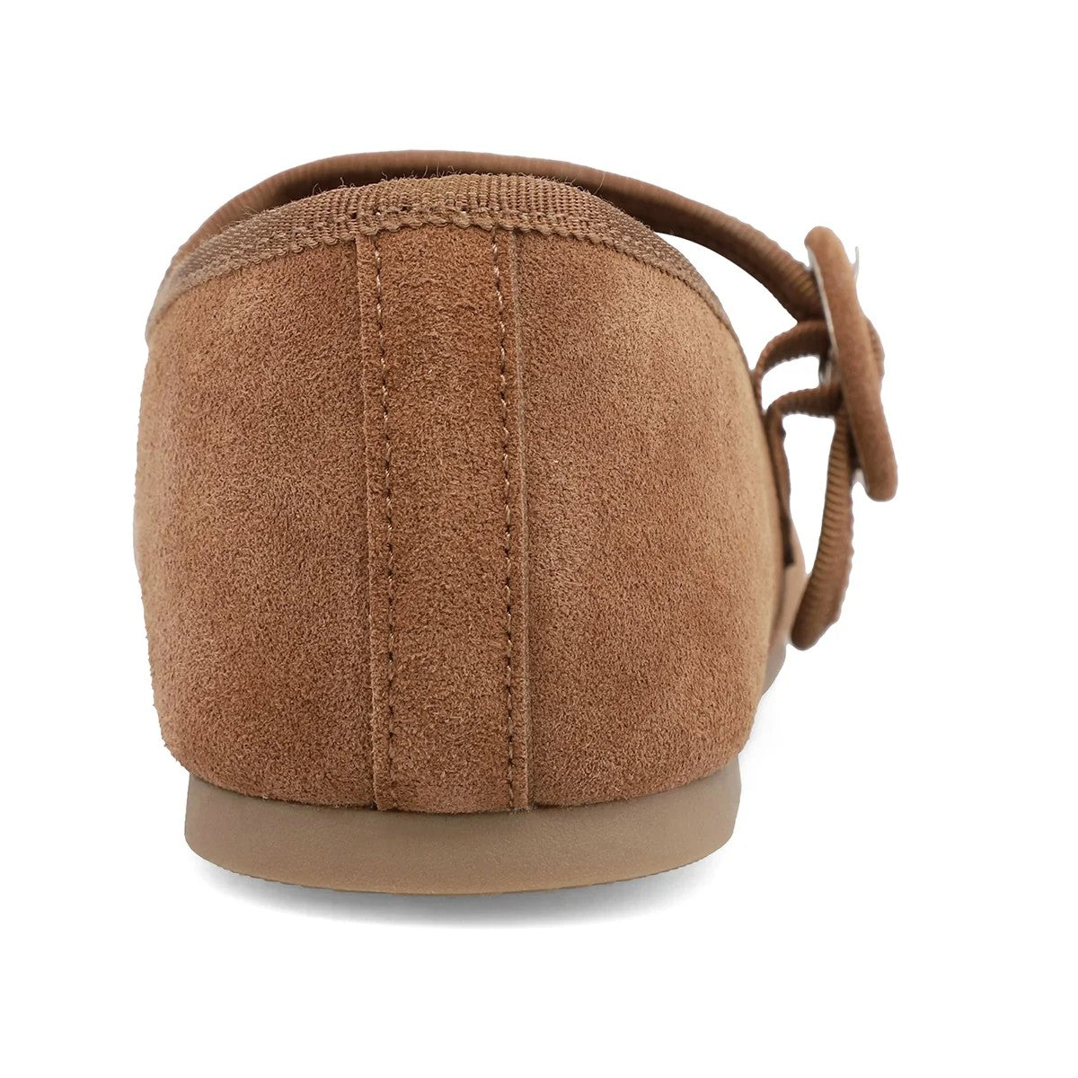 Miya Mary Jane Flat in Cognac Suede