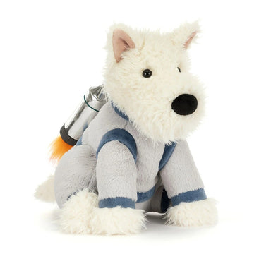 Meet Munro, a charming Scottie dog with stellar ambitions and an even more stellar outfit. Inspired by childhood synthpop dreams and an undeniable weakness for buttery shortbread, Munro is determined to become the first Scottish pup to explore the cosmos. Though he's learned the moon isn't actually made of cheese, that hasn't dampened his space-bound spirit. With his snazzy space suit and adventurous heart, Munro is ready to drift through the Milky Way—synth-y soundtrack and shortbread supply in tow. A deli