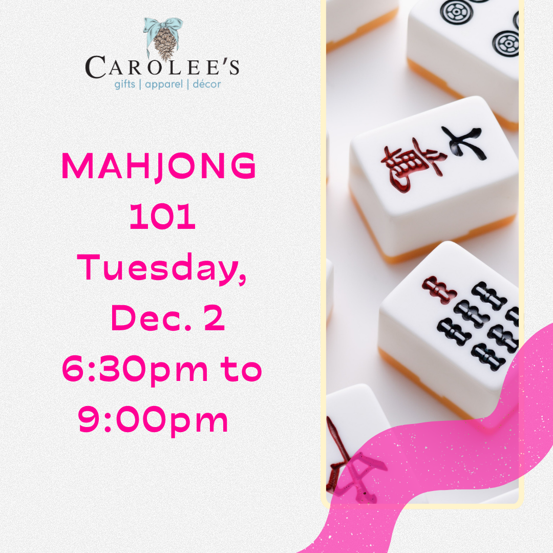 Mahjong 101 Class - Tues. Dec. 2nd from 6:30 to 9:00PM