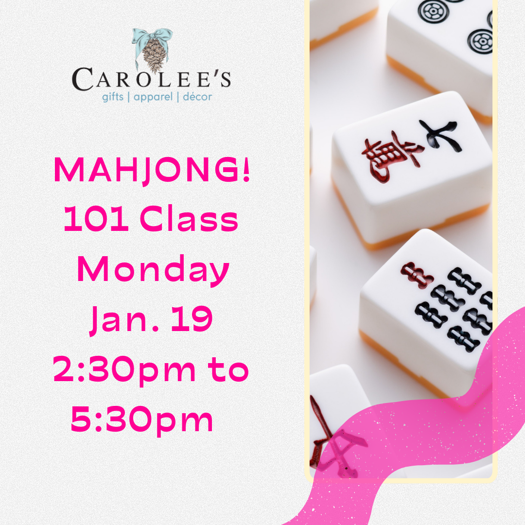 Mahjong 101 Class - Monday, Jan 19 from 2:30 to 5PM