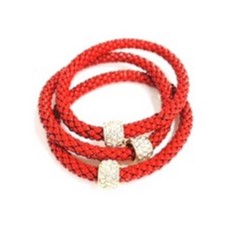 Woven Snake Chain Bracelet w/ Tube Charm