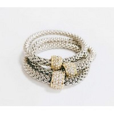 Woven Snake Chain Bracelet w/ Tube Charm