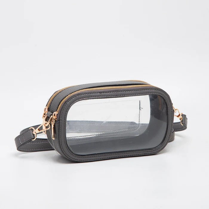 Clear Double Zipper Oval Game Day Bag
