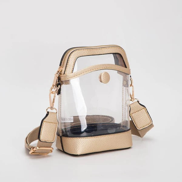 Carly Clear Mini Bucket Crossbody Bag