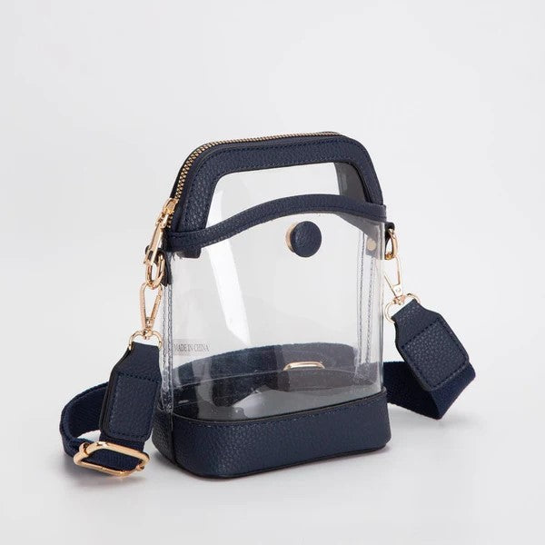 Carly Clear Mini Bucket Crossbody Bag
