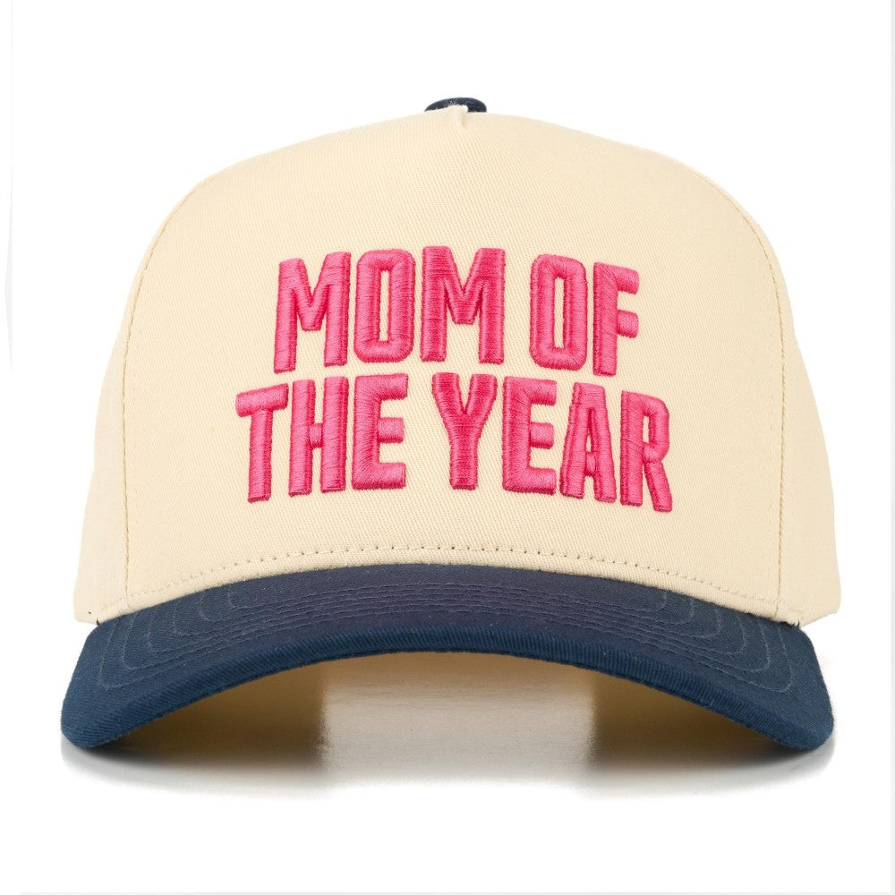 "MOM OF THE YEAR" Embroidered Baseball Cap