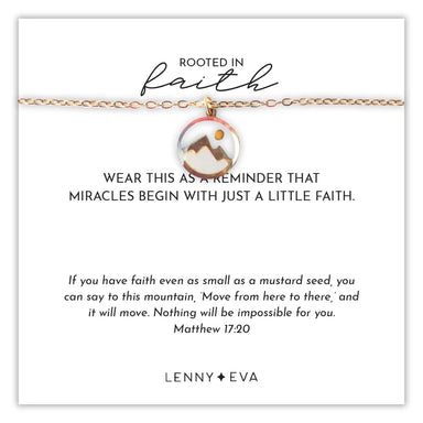 Embrace the power of faith with this meaningful mustard seed necklace, a wearable reminder to choose faith over fear. The delicate pendant moves with you throughout your day, while the included "Rooted in Faith" message card celebrates the strength of belief. Perfect as a gift or personal keepsake for moments when you need encouragement. Layer it with your favorite pieces or wear it solo as a subtle, powerful statement.

Details:

18 inch chain with extender up to 20 inches
12K gold &nbsp;plate over brass c