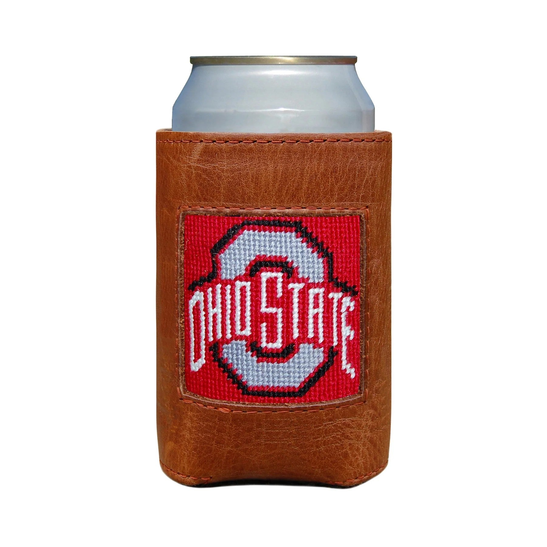 Oiled Can Coolers/Coozie with Needlepoint Face