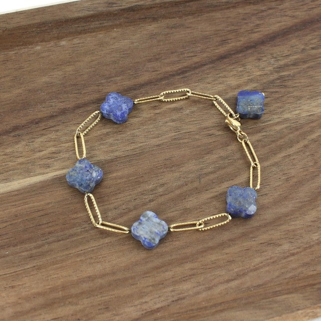 Semi Precious Stone and Chain Link Bracelet