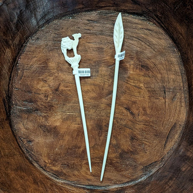 Our Camel Bone Hair Pins are a stylish, sustainable choice for beautifying your locks. Crafted from strong and durable camel bone, these hair pins are sure to last longer than traditional hair pins and provide a unique, eye-catching look.