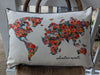 Transform your living space with our World Floral Pillow! Featuring a stunning floral and world design, it's perfect for adding a touch of adventure to your home. Made with washable material, this lumbar pillow offers both style and practicality.&nbsp;

Upgraded gray striped backing.