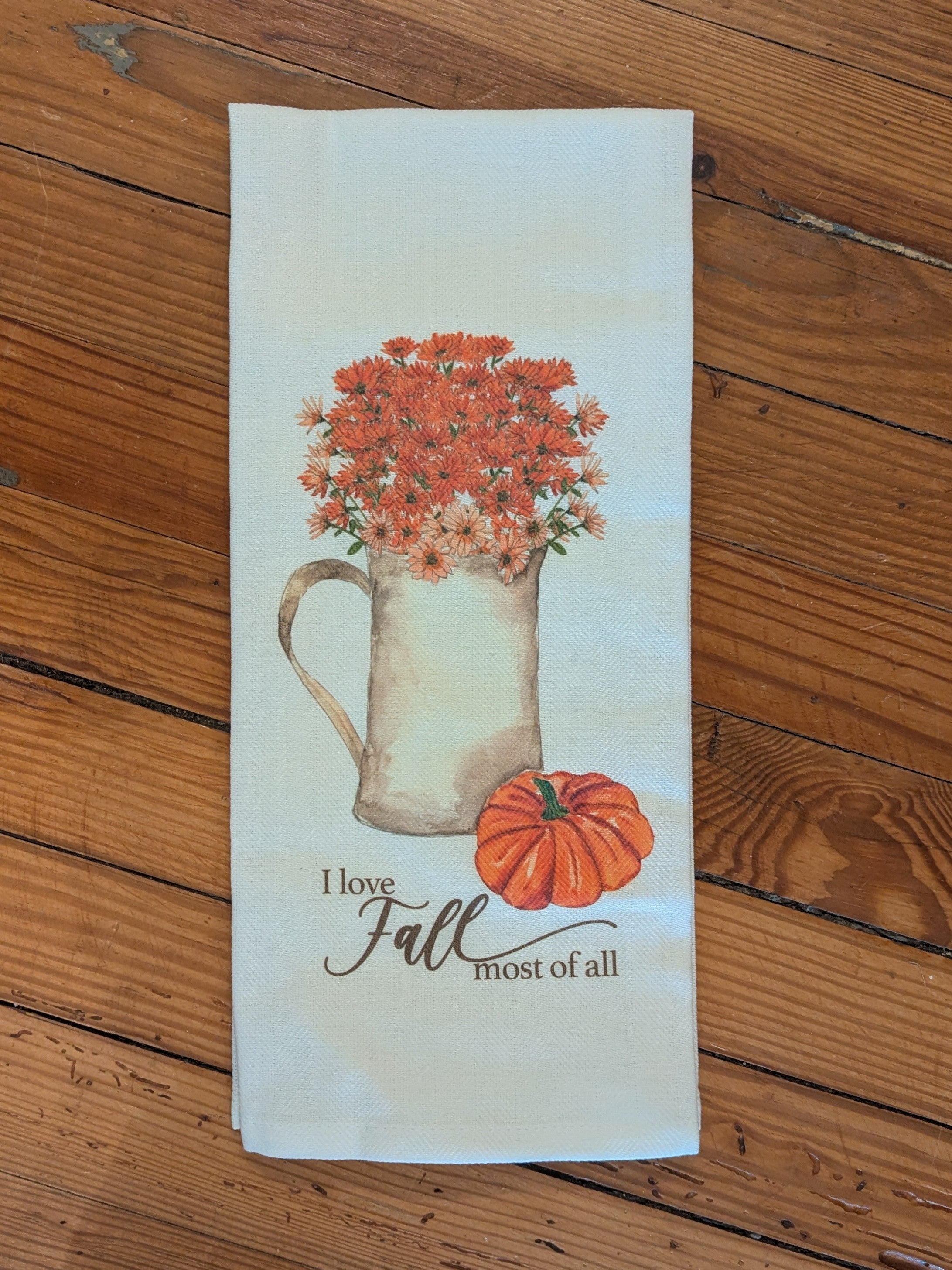 You will love these Fall/Thanksgiving Tea Towels! They are beautiful designs and colors that you will want to use in your home or give as a gift.

Material: 100% Cotton

Care Instructions: Machine wash cold/gentle, line dry&nbsp;