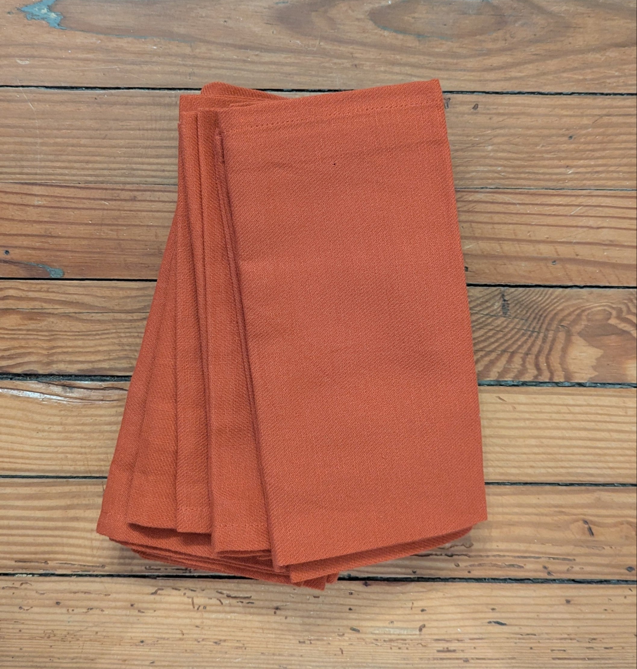 Set of Fabric Napkins in Rich Rust