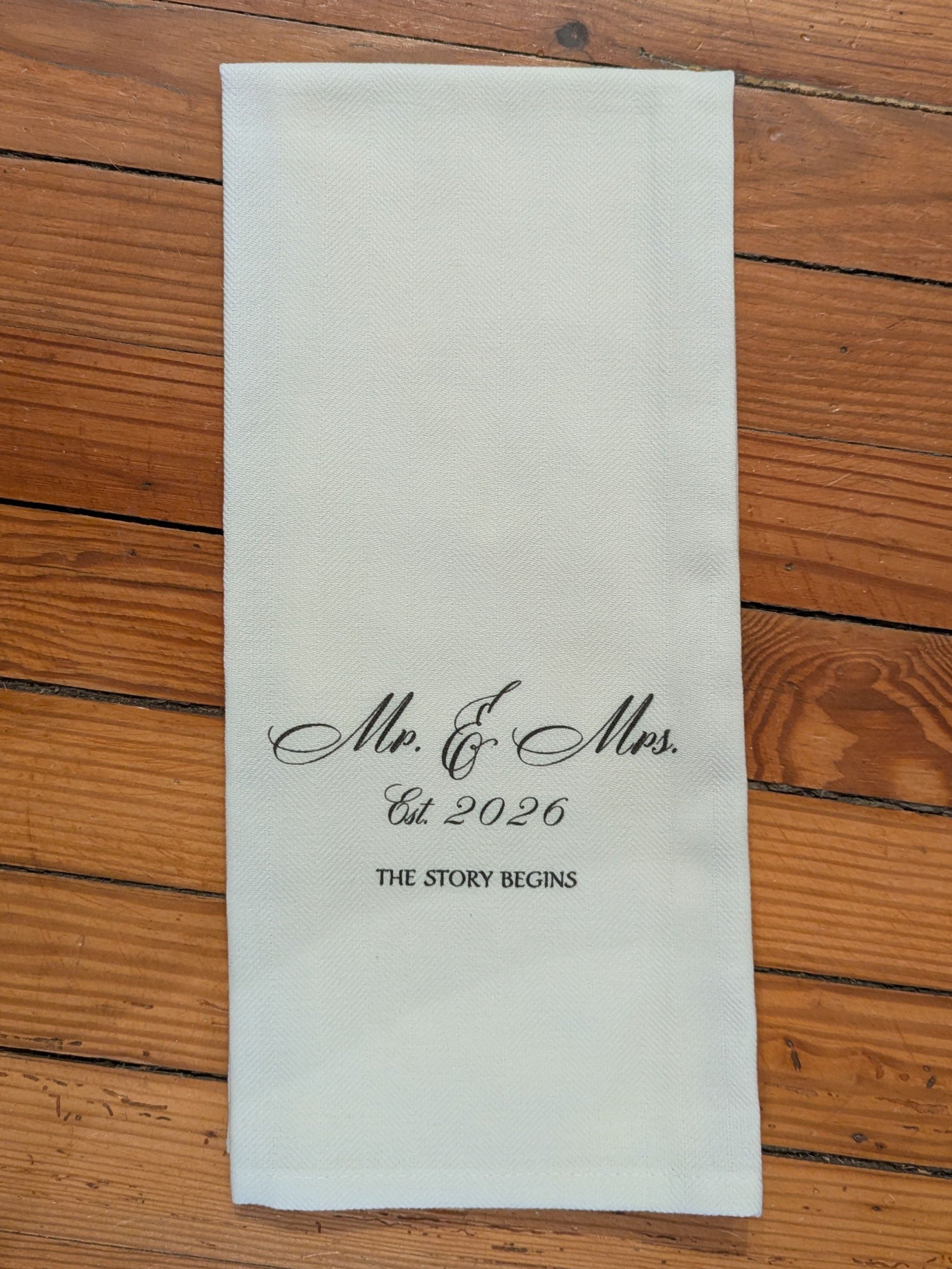 "Mr. & Mrs. est...." Tea Towels