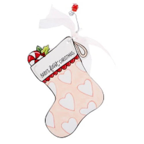 Baby's First Christmas Stocking Flat Ornament