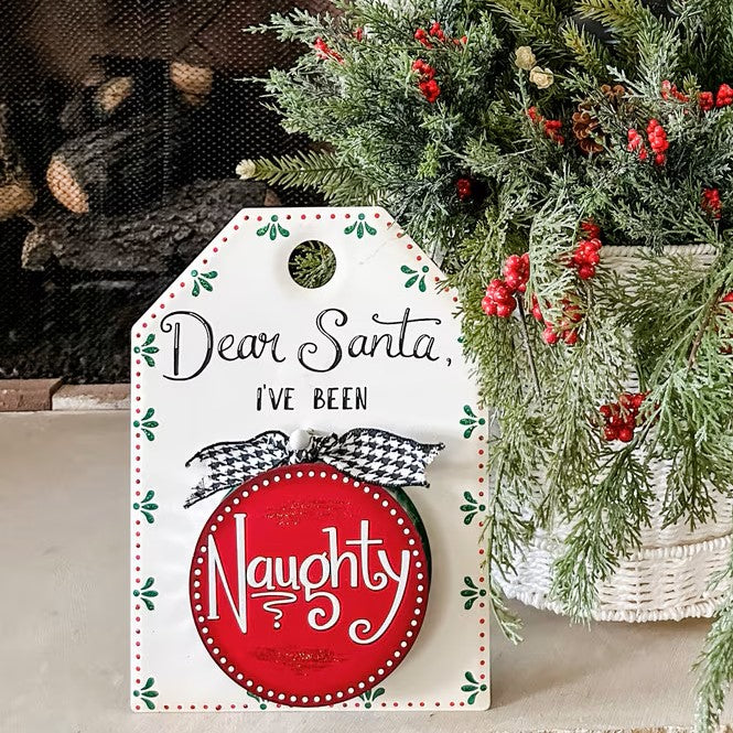 "Dear Santa" Sign & Reversible Charm