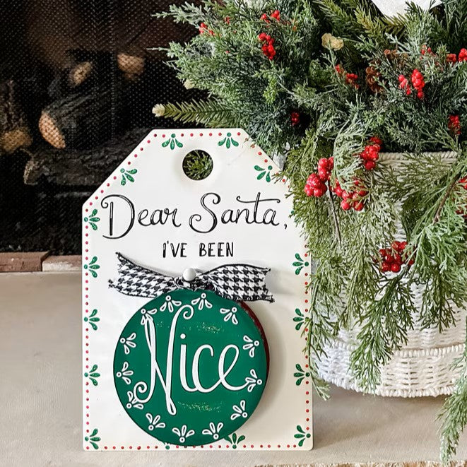 "Dear Santa" Sign & Reversible Charm