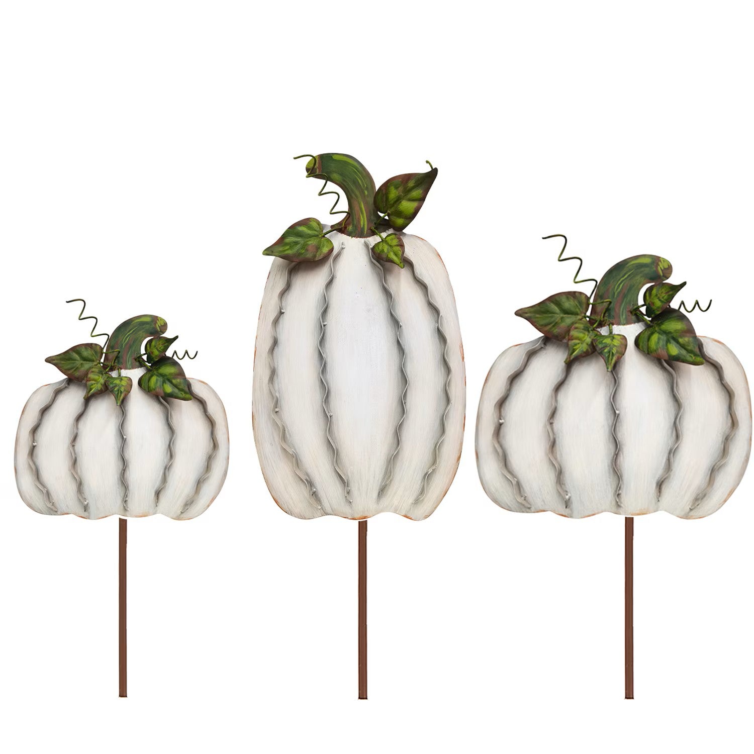Cream Ribbon Pumpkins