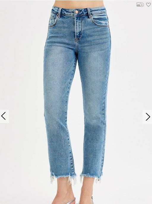 Risen High Rise-Crop Straight-Slim Jeans - Medium