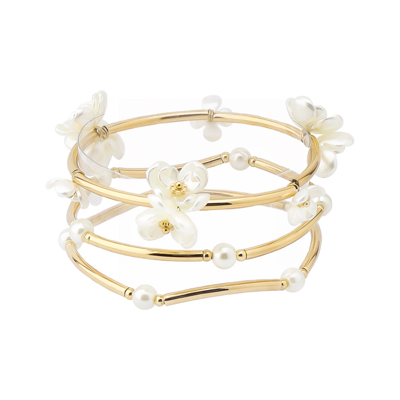 Floral Multi-Strand Bracelet Set