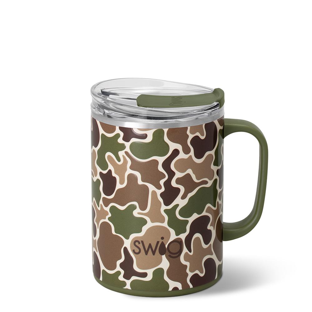 Enjoy your coffee or stay hydrated all day with our Large Camper Mugs. Designed with increased capacity, they hold more of your favorite beverage to keep you fueled through cold mornings or outdoor adventures. The secure lid prevents spills, while the sturdy handle ensures comfortable and easy use wherever you go. Perfect for campers, commuters, or anyone needing reliable hydration on the move.

Details:

Holds up to 24oz
Keeps drinks cold 9+ hours and hot 3+ hours
HANDLE TYPE
Double-walled, vacuum-sealed, 