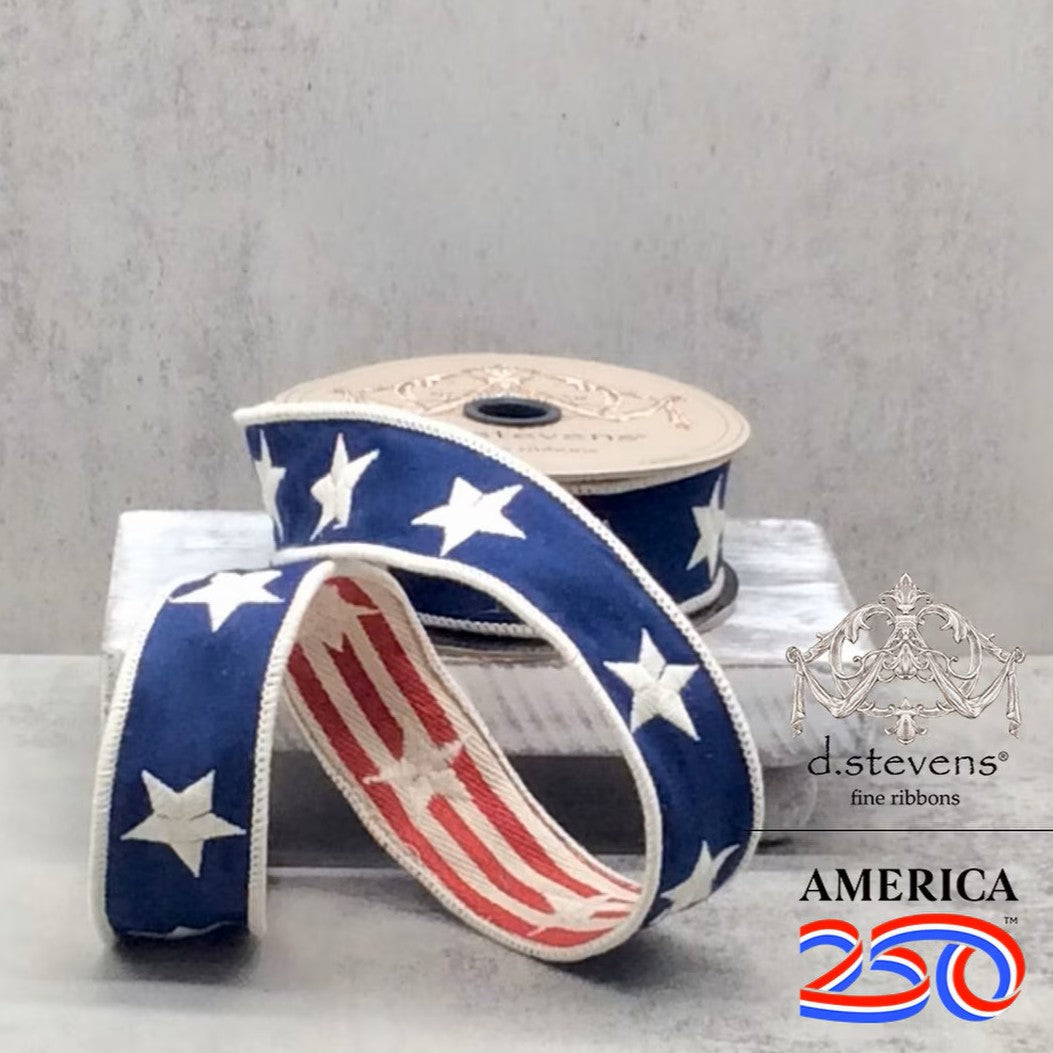 Versatile ribbon perfect for adding festive flair to any project. Ideal for decorating wreaths, gift wrapping, and seasonal displays throughout the year. Whether you're celebrating spring, Memorial Day, the 4th of July, or creating holiday arrangements, this ribbon brings color and elegance to your décor. A must-have for crafters and decorators looking to elevate their designs with quality finishing touches.