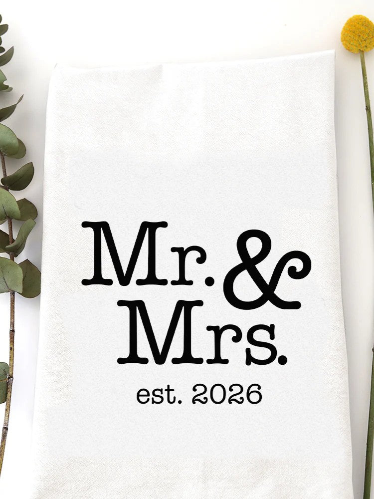 "Mr. & Mrs. est...." Tea Towels
