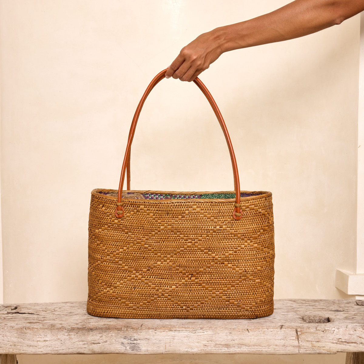 Ata Vine and Rattan Tote Bag - Small