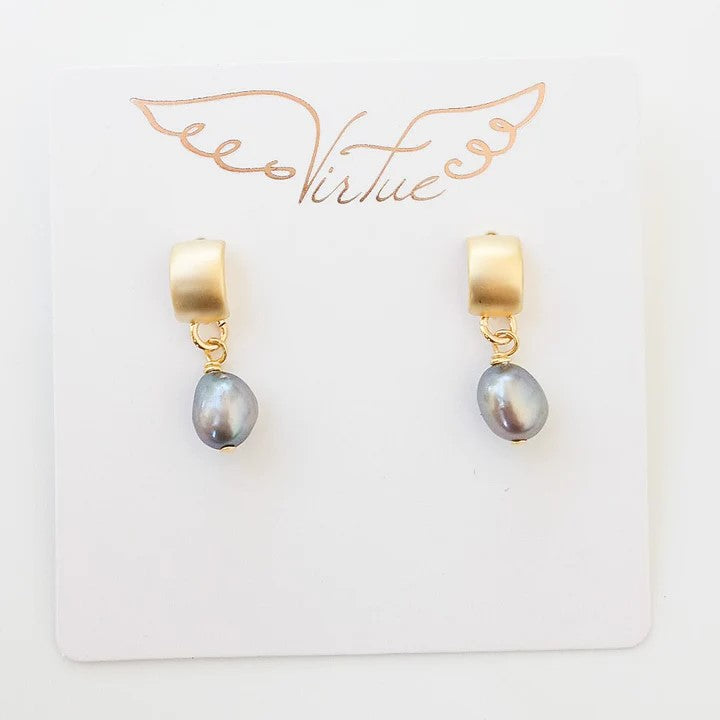 Semi Circle Pearl Earrings