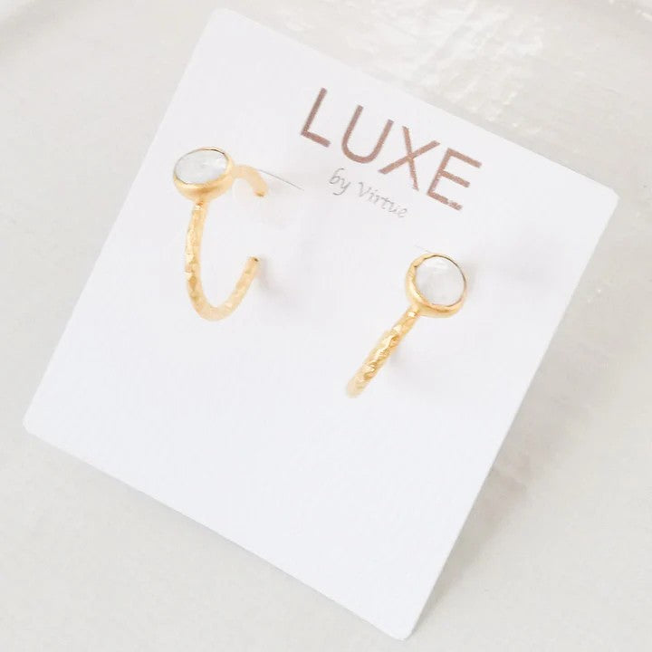 Leah Pearl Accented Hoop Earrings