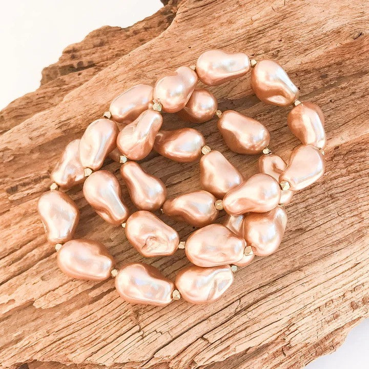 Piper Shell Baroque Pearl Studded Bracelets