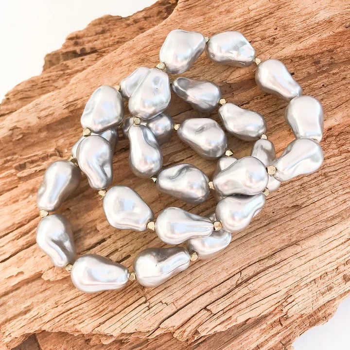 Piper Shell Baroque Pearl Studded Bracelets