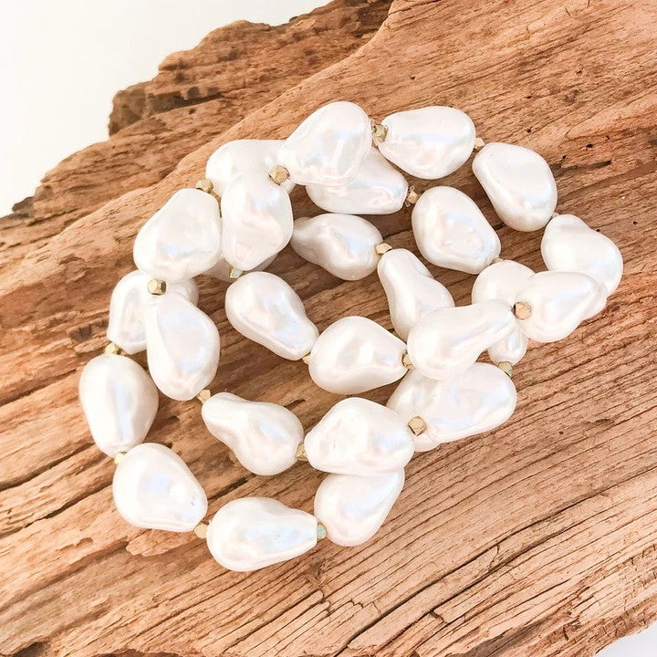 Piper Shell Baroque Pearl Studded Bracelets