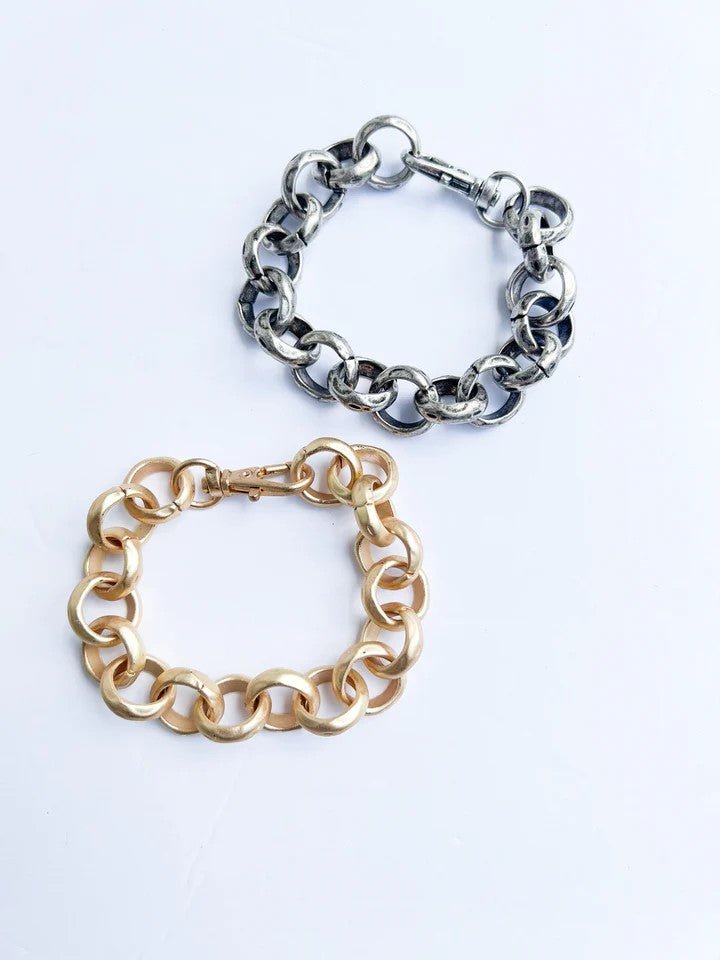 Jumbo Hammered Rolo Bracelet