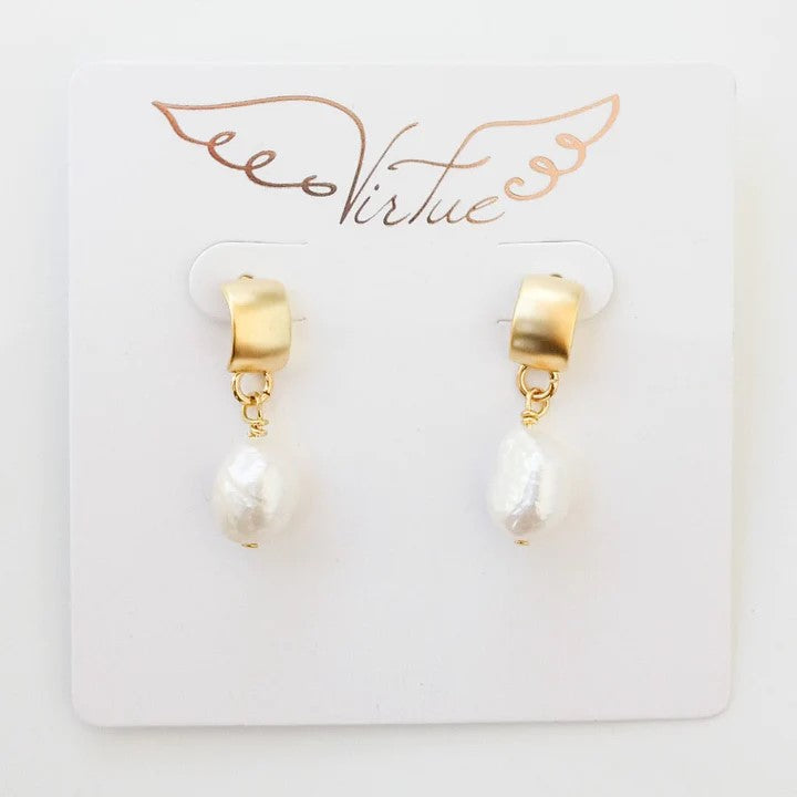 Semi Circle Pearl Earrings