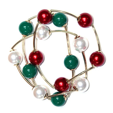 Celebrate the season with this fun and elegant bracelet set featuring beautiful beads in festive pearl, red and green hues. Perfect for adding a touch of holiday charm to any outfit, it’s a versatile accessory that can be worn individually or as part of a set.&nbsp;