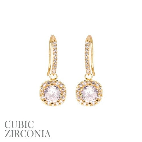 These elegant CA Rhinestone Earrings feature radiant gold hardware that shines with every movement. The beautiful CZ rhinestones add a dazzling sparkle, perfectly complementing the graceful fishhook drop design. Ideal for adding a touch of glamour to any ensemble.

Length 1.25"