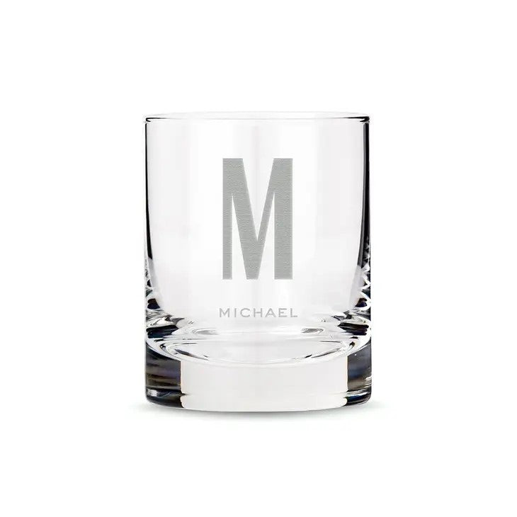 Personalized Whiskey Glass - Single Monogram Initial - Custom Order