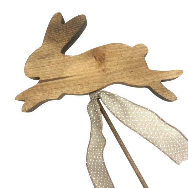 Wood Bunny on Stick