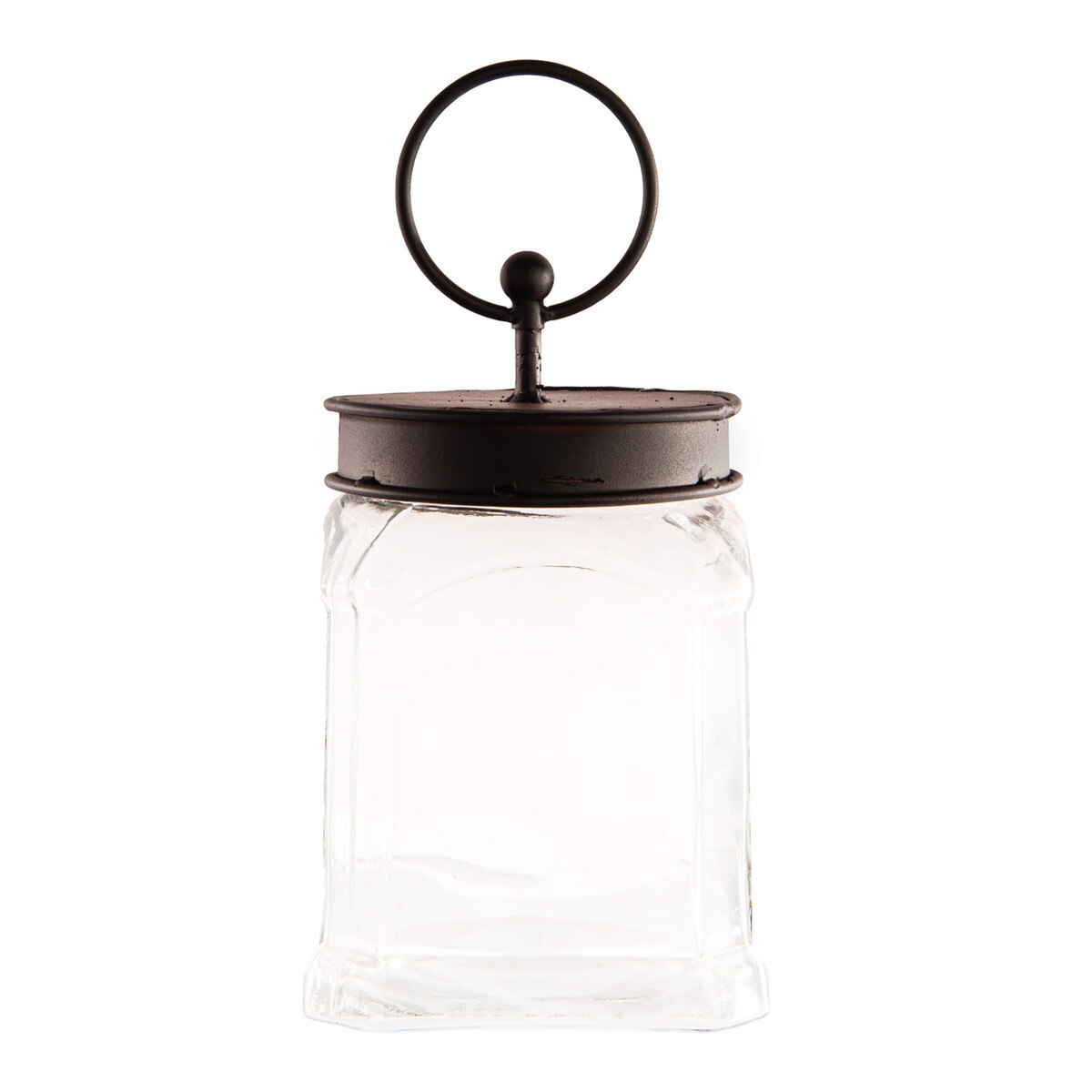 Square Glass Jar Finial Holder