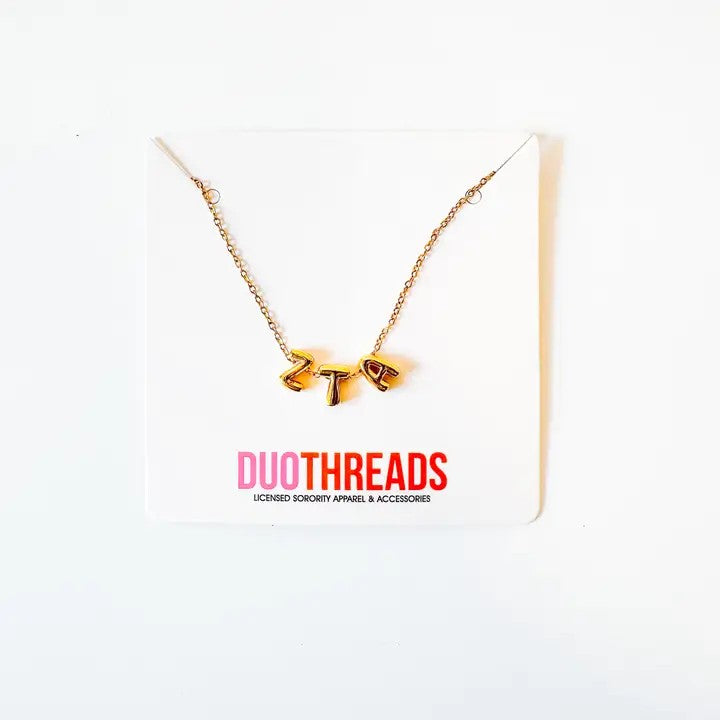 Bubble Letter Sorority Necklaces