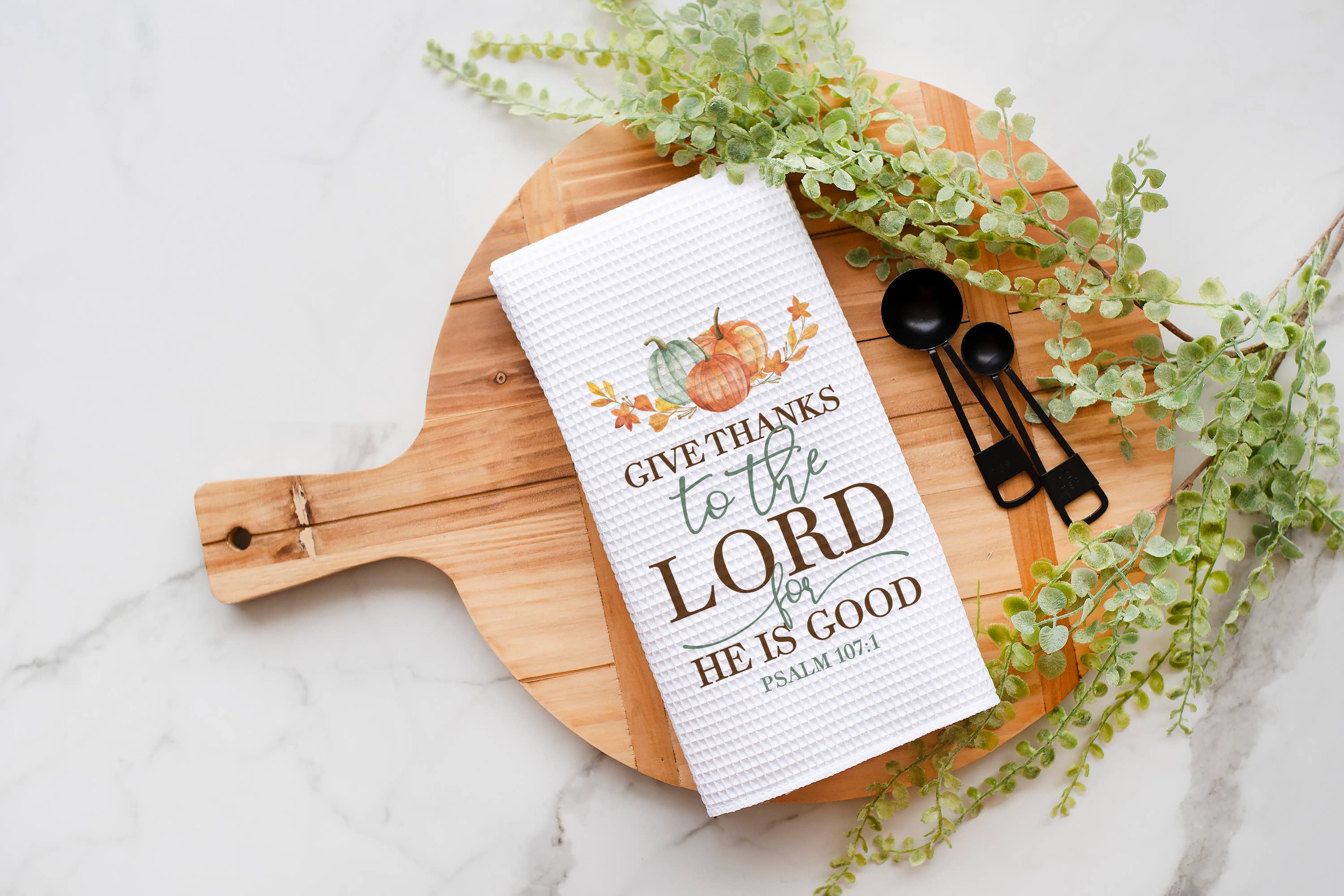 Fall Give Thanks Tea Towel