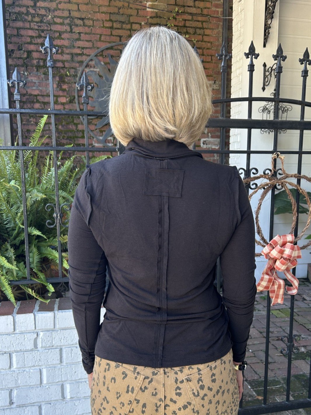 Lightweight Black Turtleneck w/ Seam Detailing